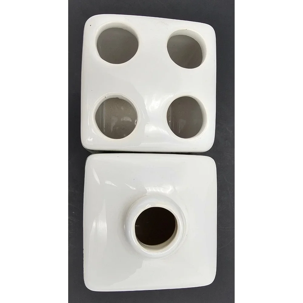 Christmas Snowman Ceramic Soap Dispenser and Toothbrush Holder Bathroom Set